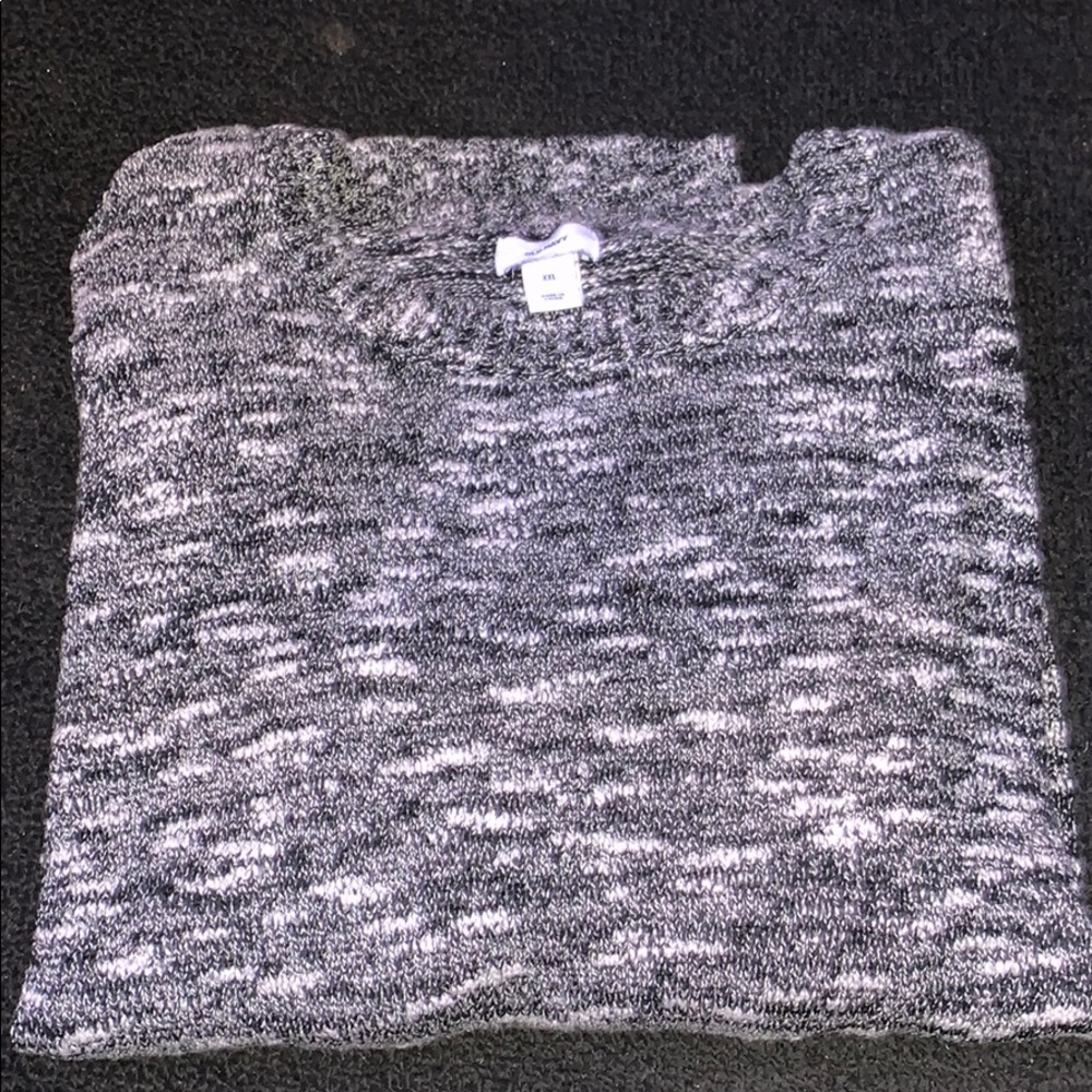 Black and White Speckled Long Sleeve Sweater